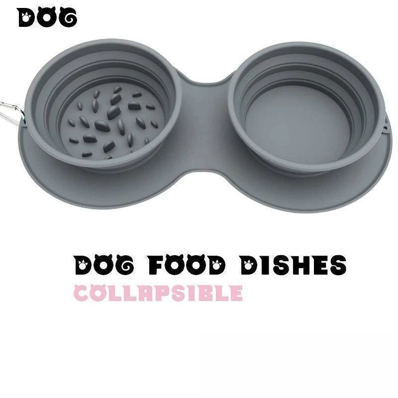 樂天商城 - 犬用食器 ペットフードボウル フードボール 犬 猫 イヌ ネコ ボール 折り畳み式 嘔吐防止 食器 お皿 ご飯 滑り止め付き 早食い予防 餌皿