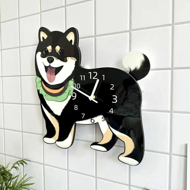 【送料無料】壁掛け時計 おしゃれ 静音 壁掛け クロック 掛け時計 電池 かわいい犬 かけ時計 柴犬 時計 音がしない 電池式 オシャレな壁掛け時計 部屋飾り ウォールクロック 北欧 ギフト 新生活応援 開店祝い 引越し祝い お礼 祝い 結婚祝い [2]