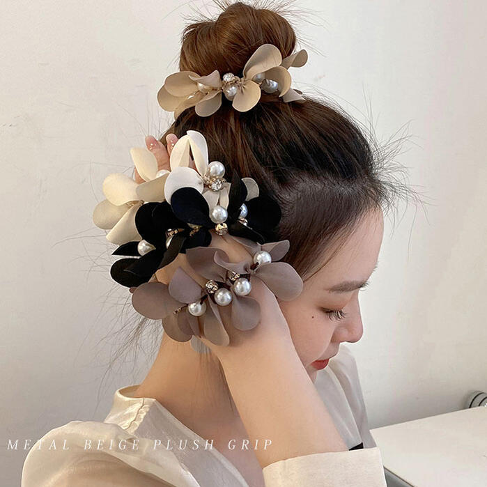 【ネコポス便対応】ビジュー ヘアゴム パール付 パーティー デート ギフトプレゼント ホワイトデー 入園式 卒園式