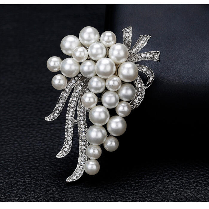 【ネコポス便対応】葡萄 モチーフ ブローチ パール ブローチ 大きめ ギフト プレゼント アクセサリー 小物(4)