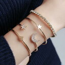 【ネコポス対応】月 星 ハート 4個セット ブレスレット アクセサリー