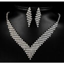 【ネコポス便対応】ビジューネックレス ピアス セットブライダルア ウエディング アクセサリー 結婚式 二次会 パーティー 舞台 発表会