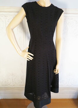 参考小売価格27000円→【セール】20790円 Adonisis アドニシス ランダムドットシンプルワンピース Aライン 半袖 膝下丈 ワンピース 春夏 お出かけ 大人 高級感 上品 パーティー お食事会 黒ブラック 2020ss
