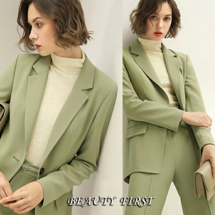 グリーン系テーラードジャケット 長袖 レディース 羽織 ジャケット テーラード きれいめデザイン 美シルエット スーツ カラージャケット 春夏秋冬 仕事 お出かけ イベント 式典 大人 スーツジャケット セレモニー エレガント ミセス