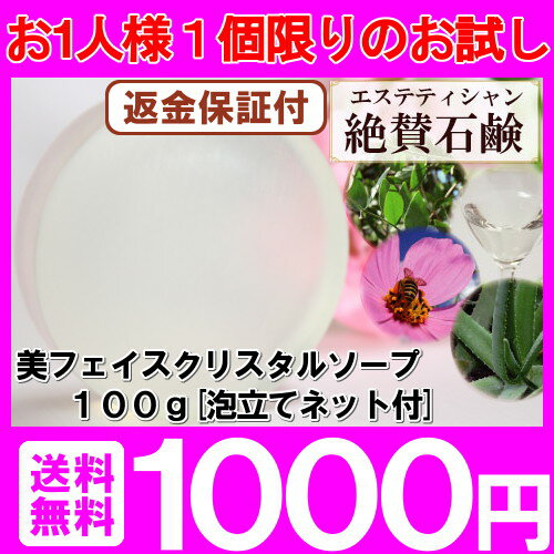 【定形外郵便 送料無料/泡立てネット付】お試し[お1人様1個限り]プロ愛用 エステ洗顔石鹸 クリーム泡/敏感肌/乾燥肌/毛穴/角質/角栓 ケア/洗顔石鹸/洗顔石けん/洗顔/石鹸/石けん/スキンケア/基…