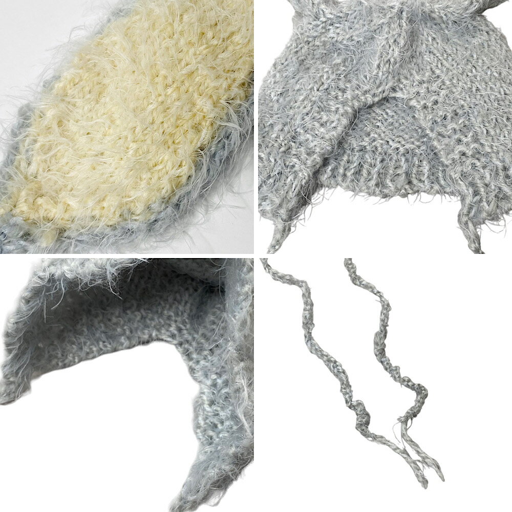 【送料無料】《ニューボーンフォト　ウサギ　ブルーグレー　帽子》ニット　ハーフバースデー　コスチューム　女の子　男の子　写真撮影　白うさぎ　バニー　bunny　コスプレ　動物　アニマル　animal　ラビット　記念　誕生日　冬　雪　ハロウィン