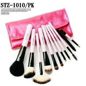 10本メイクブラシセット 化粧筆セット 化粧ブラシセット ブラシケース付き STZ-1010/PK