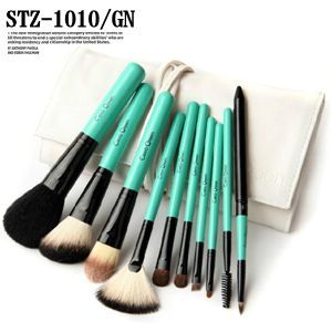 10本メイクブラシセット、化粧筆セット、化粧ブラシセット、ブラシケース付き STZ-1010/GN 10本メイクブラシセット、化粧筆セット、化粧ブラシセット、ブラシケース付き STZ-1010/GN