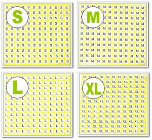 サイズラベル 特殊ラベル S.M.L.XL（13mm、132片）