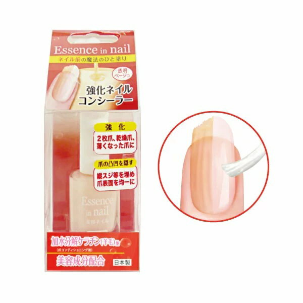 美容ネイル 強化ネイルコンシーラー 10ml BTN581 日本製 ネイル ケア 爪 自爪 キレイ 美容成分配合 透明ベージュ ベースコート 発色 マニキュア ポリッシュ 2枚爪 乾燥爪 薄い 縦スジ ビューティーワールド ラッキートレンディ 女の子 女子 男子 大人 初心者 簡単