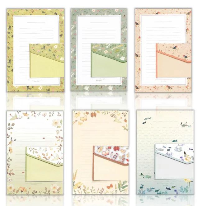 即日発送/北欧 レターセット 便箋 6枚 封筒 3枚 レターパック お手紙 手紙 便せん 文房具 事務用品 ノート 紙 鳥 花 フラワー 動物 海外 おしゃれ ...