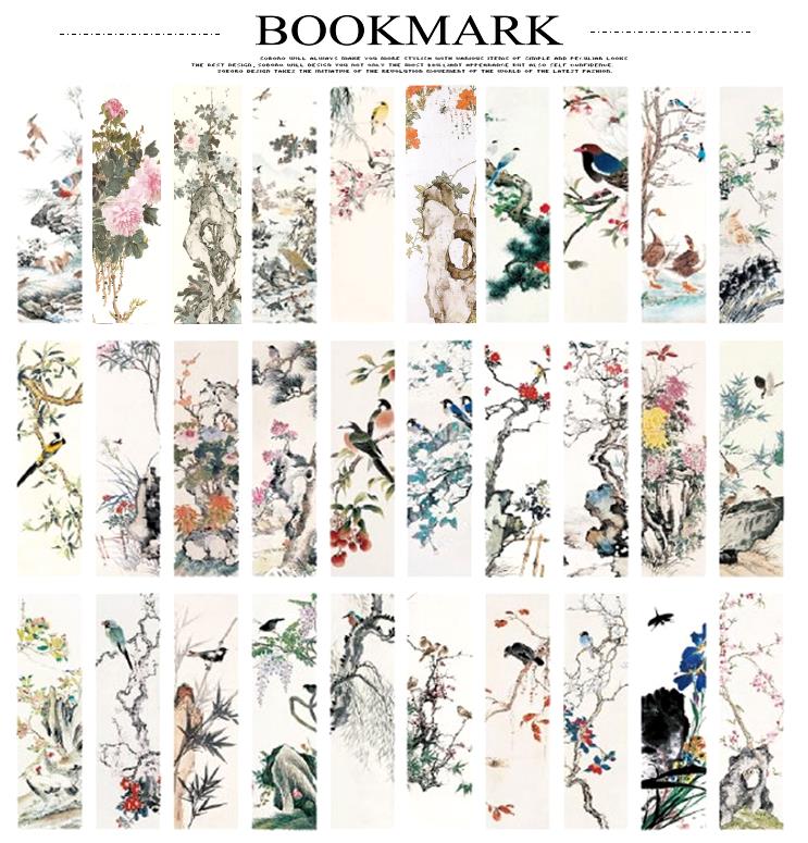 即日出荷 しおり 栞 柄違い30枚入り 水彩画 水彩画 絵画 花 フラワー 小鳥 猫 竹 松 梅 美しい ブックマーク 優しい色合い 紙製 しおりセット 310...