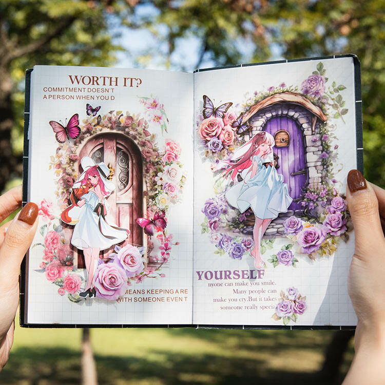 即日出荷 クリアシール 大きめ 縦120mm コラージュ 素材 シール 海外シール 童話 森林 小屋 おしゃれ かわいい 大人 かわいい 童話 小屋 ドア 扉 窓 ガーデン 花柄 植物 薔薇 窓枠 神秘 幻想 生活雑貨 建築 建物 ヴィンテージ アンティーク レトロ デコレーション 手帳 DIY