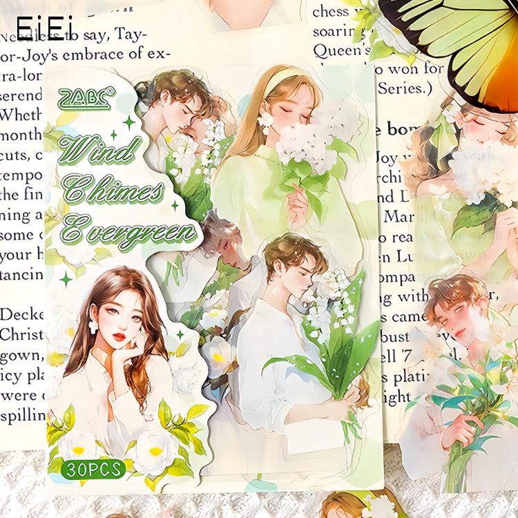 即日出荷 人物シール 30枚 花束 捧げる 少年 少女 青年 女性 女の子 男の子 薔薇 バラ 捧げる 男性 人..