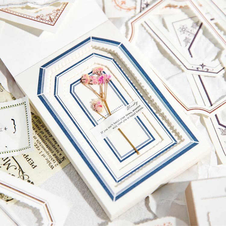 即日出荷 海外 フレーム 素材紙 枠 飾り枠 50枚 おしゃれ 便箋 メモ ミシン目付き 手で切り離せる コラージュ 素材 ジャンクジャーナル メモノート スクラップ デコレーション 透かし彫り フレーム アンティーク 手帳デコ 伝言メモ メモ ラッピング 手帳 日記 額縁 アレンジ