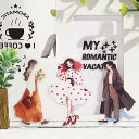 即日出荷 型抜き 6シート 人物シール 女性 女の子 全身 女子 少女 英語 矢印 ダイカット シールシート キャラクターステッカー イラストシール コラージュ...