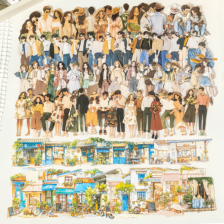 即日出荷 100枚 余白なし 人物シール 透けない 大きめ 男性 女性 少年 青年 少女 女の子 男の子 男女 ..