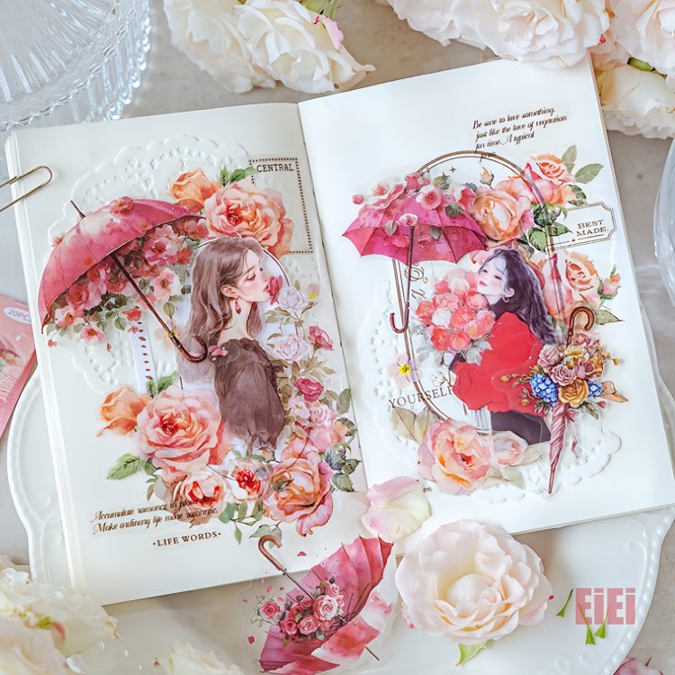 即日出荷 30枚 人物シール 花束 捧げる 少女 少年 青年 女性 女の子 男の子 薔薇 バラ 捧げる 男性 人..