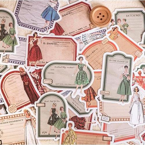 即日出荷 人物シール 外国女性 吹き出しシール メッセージシール コラージュ素材 人物 枠 フレームシー..