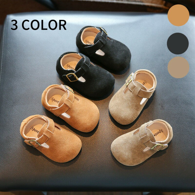 女の子 靴 秋 新作 パンプス ビルケンシュトック 風 柔らかい 底 歩行 練習 ベビー シューズ ビーズ 幼児 用 子供 ファッション マジック テープ 簡単...