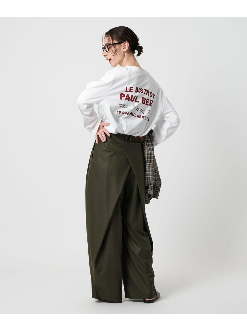 バックラップ タックワイドパンツ -ウォッシャブル- BEAUTY&YOUTH UNITED ARROWS ビューティー＆ユース　ユナイテッドアローズ パンツ スラックス・ドレスパンツ グリーン グレー【送料無料】[Rakuten Fashion]のサムネイル