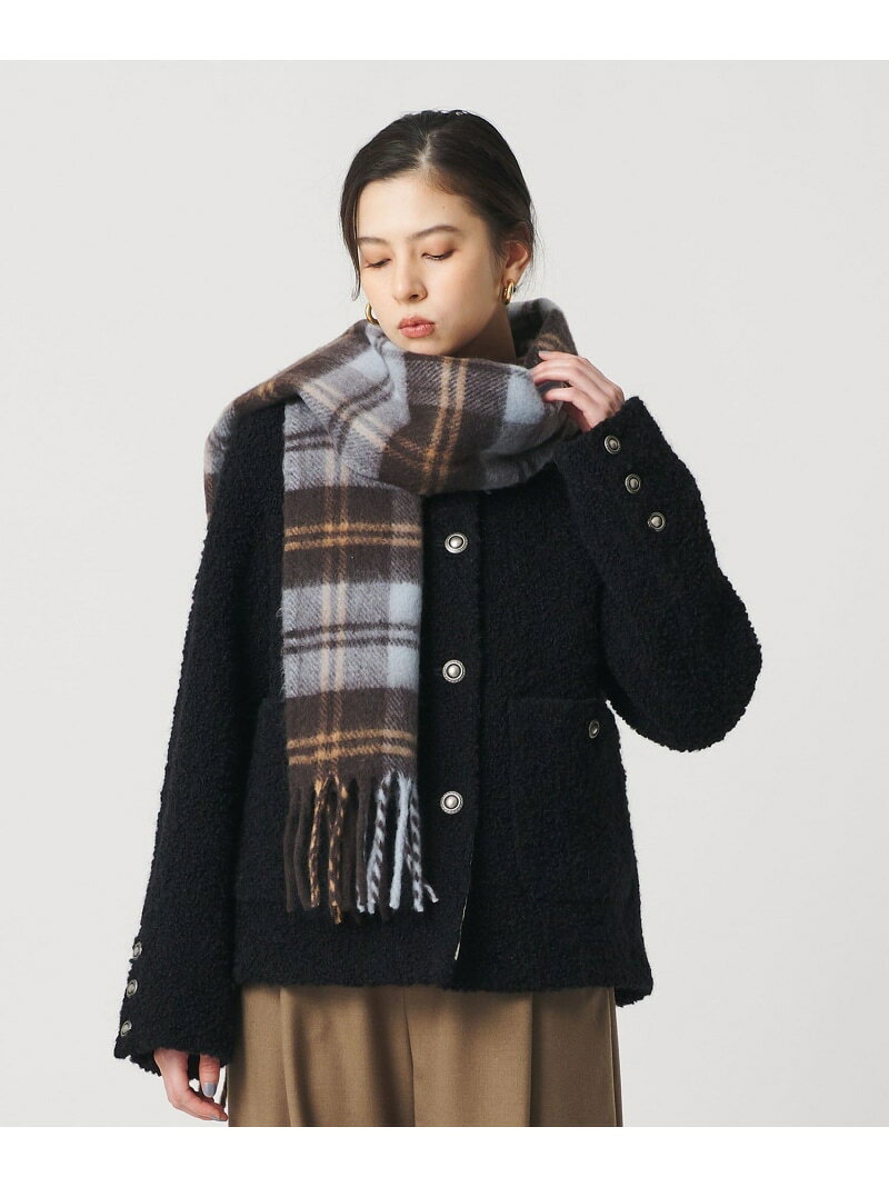 ドットジャガード ノーカラージャケット BEAUTY&YOUTH UNITED ARROWS ビューティー＆ユース　ユナイテッドアローズ ジャケット・アウター ノーカラージャケット ネイビー グレー【送料無料】[Rakuten Fashion]のサムネイル