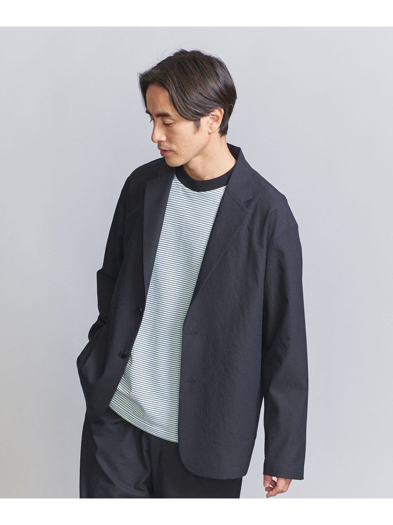 KOMATSU PACK 2ボタン リラックスシルエット ジャケット 【セットアップ対応】 BEAUTY & YOUTH UNITED ARROWS ビューティ＆ユース ユナイテッドアローズ ジャケット・アウター テーラードジャケット・ブレザー ネイビー グレー ベージュ【送料無料】[Rakuten Fashion]のサムネイル