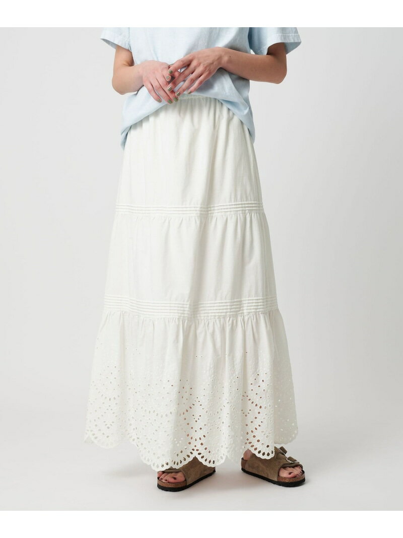 【SALE／40%OFF】ピンタックティアード レースロングスカート BEAUTY&YOUTH UNITED ARROWS ビューティー＆ユース　ユナイテッドアローズ スカート ロング・マキシスカート ホワイト ブラック【RBA_E】【送料無料】[Rakuten Fashion]のサムネイル