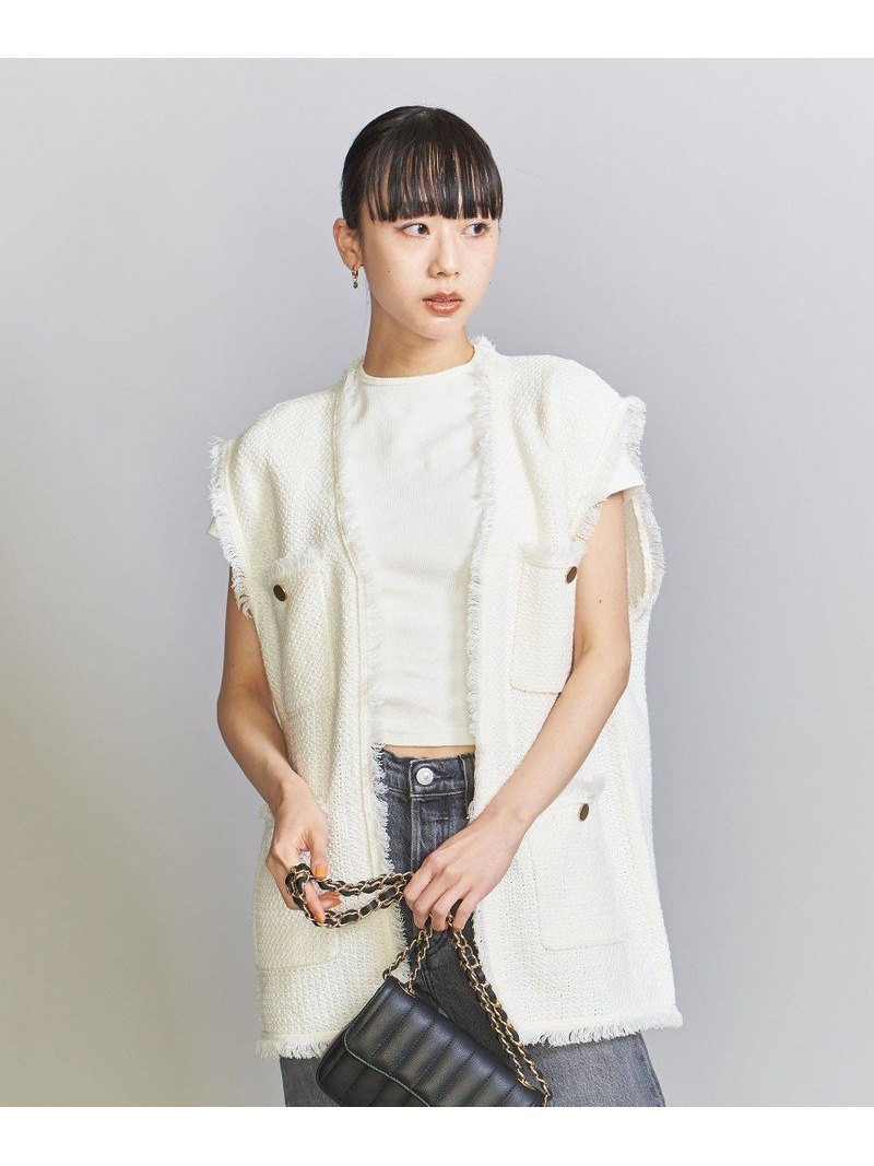 【SALE／30%OFF】＜ADAWAS＞ツイード ベスト -ウォッシャブル- BEAUTY & YOUTH UNITED ARROWS ビューティ＆ユース ユナイテッドアローズ トップス ベスト・ジレ ホワイト【RBA_E】【送料無料】[Rakuten Fashion]のサムネイル
