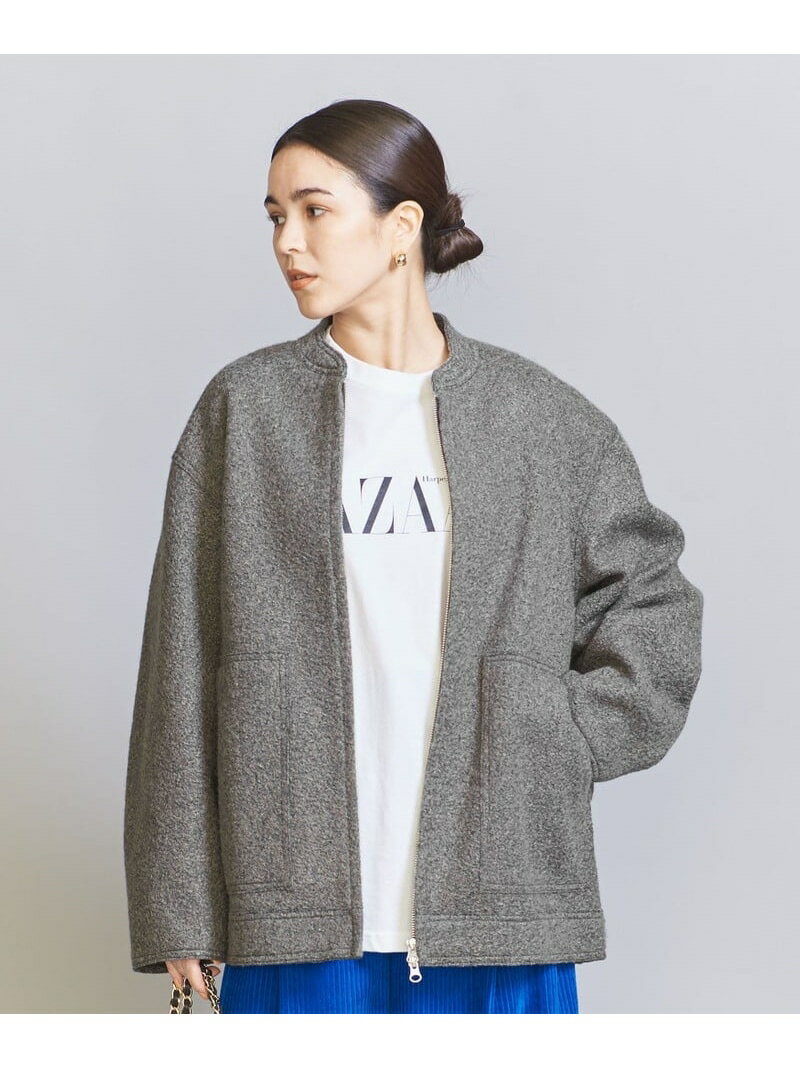 【SALE／10%OFF】ブークレー ダブルジップ ブルゾン BEAUTY&YOUTH UNITED ARROWS ビューティー＆ユース　ユナイテッドアローズ ジャケット・アウター ブルゾン・ジャンパー グレー ホワイト ブラック ブルー【RBA_E】【送料無料】[Rakuten Fashion]のサムネイル