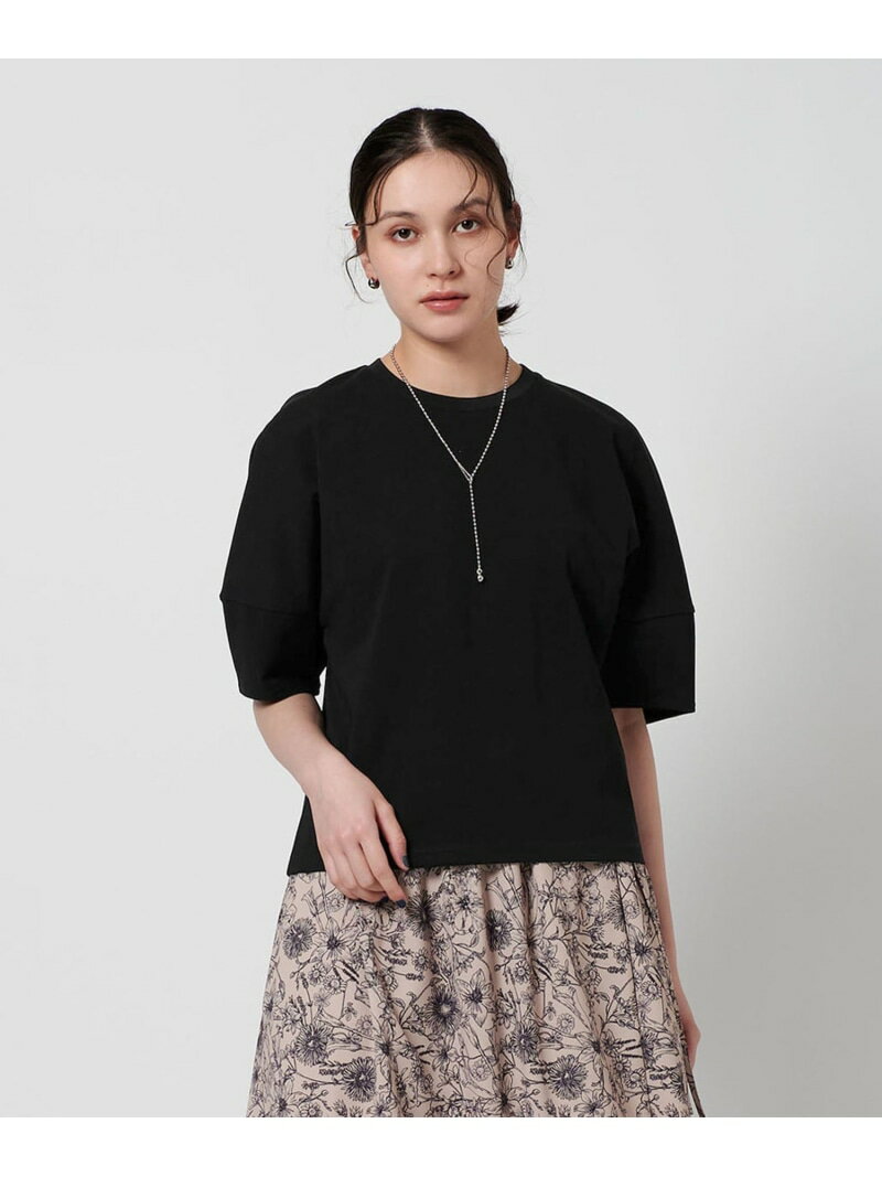 【SALE／40%OFF】コットン カーブスリーブ 5分袖カットソー 2 BEAUTY&YOUTH UNITED ARROWS ビューティー＆ユース　ユナイテッドアローズ トップス カットソー・Tシャツ ホワイト ブラック ベージュ【RBA_E】【送料無料】[Rakuten Fashion]のサムネイル