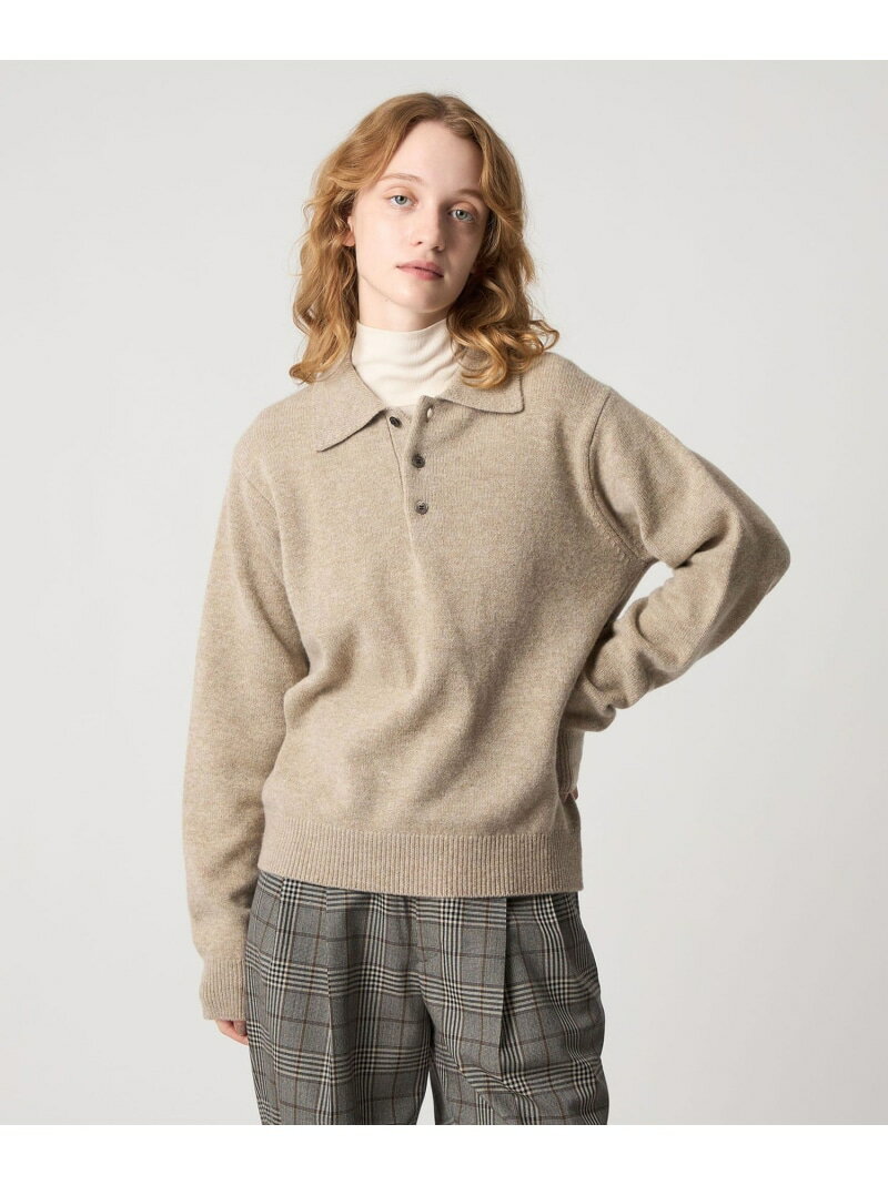 ＜Steven Alan＞ウール カシミヤ ポロニット Steven Alan ビューティー＆ユース　ユナイテッドアローズ トップス ニット ブラック ホワイト ベージュ【送料無料】[Rakuten Fashion]のサムネイル