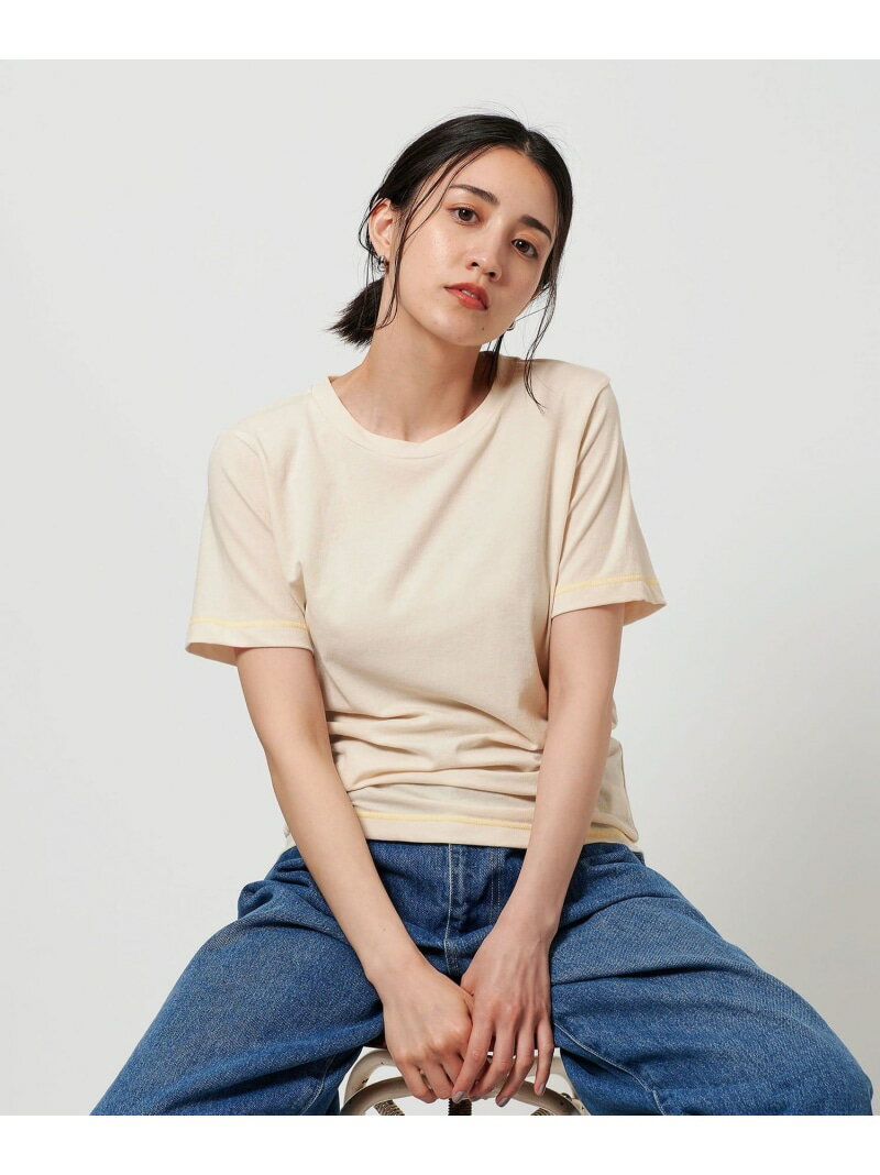 【SALE／40%OFF】ステッチ コンパクト Tシャツ BEAUTY&YOUTH UNITED ARROWS ビューティー＆ユース　ユナイテッドアローズ トップス カットソー・Tシャツ グリーン ホワイト【RBA_E】【送料無料】[Rakuten Fashion]のサムネイル