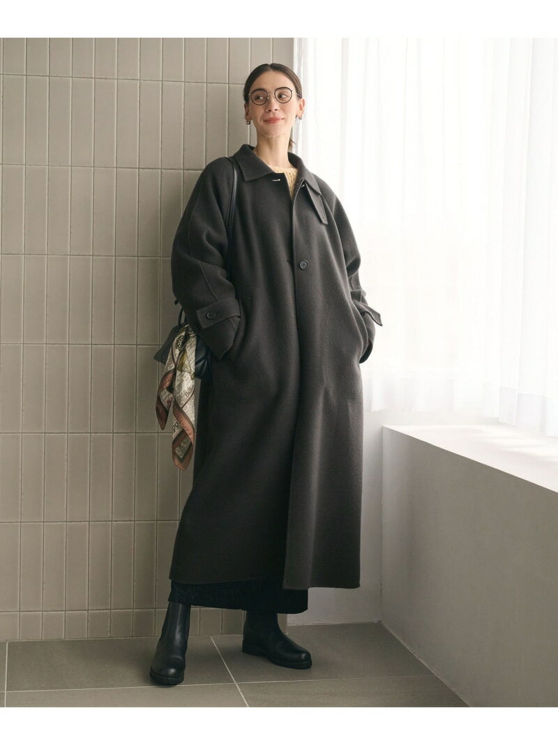 リバー ステンカラー ロングコート BEAUTY&YOUTH UNITED ARROWS ビューティー＆ユース　ユナイテッドアローズ ジャケット・アウター ステンカラーコート ブラウン グレー【送料無料】[Rakuten Fashion]のサムネイル