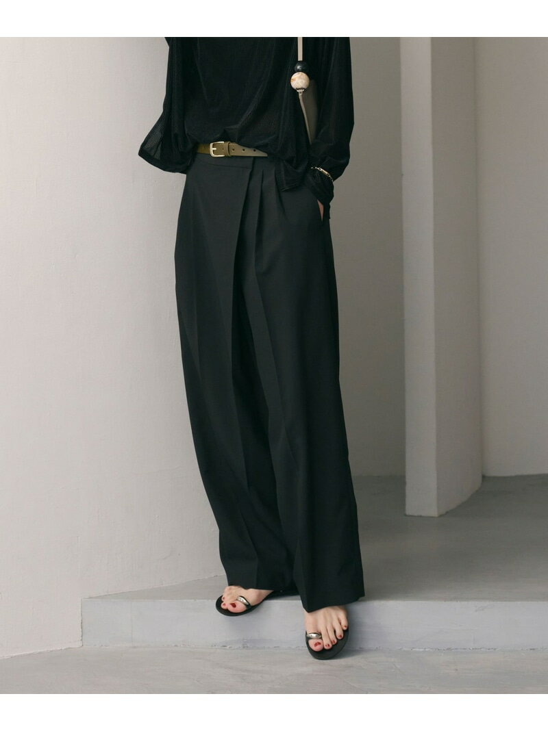 ポプリン 2タック ラップパンツ 2 -ウォッシャブル- BEAUTY&YOUTH UNITED ARROWS ビューティー＆ユース　ユナイテッドアローズ パンツ スラックス・ドレスパンツ ベージュ ブラック グレー【送料無料】[Rakuten Fashion]のサムネイル