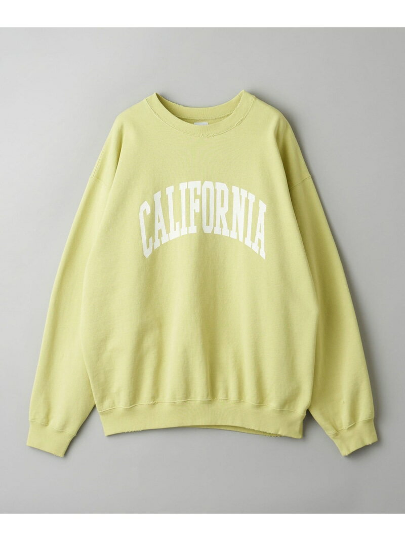 ＜CGS.＞ オーガニック ダメージ スウェット クルーネック California General Store ビューティー＆ユース ユナイテッドアローズ トップス スウェット・トレーナー グリーン ホワイト【送料無…