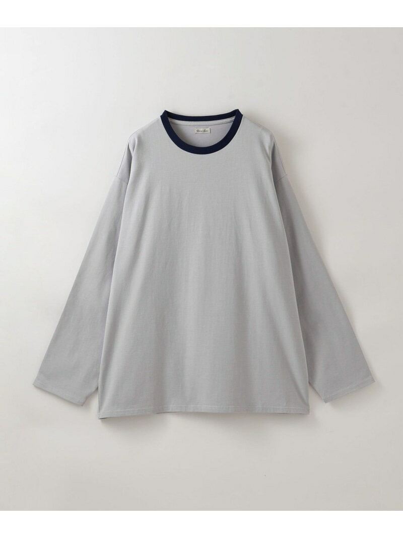 ＜Steven Alan＞ スビンコットン リンガー ロングスリーブ Tシャツ -LOOSE Steven Alan ビューティー＆ユース　ユナイテッドアローズ トップス カットソー・Tシャツ グレー ブラック