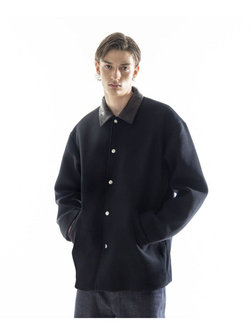 ＜SKOOKUM * monkey time＞メルトン レザーカラー ジャケット ブラック monkey time BEAUTY&YOUTH UNITED ARROWS ビューティー＆ユース ユナイテッドアローズ ジャケット・アウター その他のジャケット・アウター ブラック【送料無料】[Rakuten Fashion]