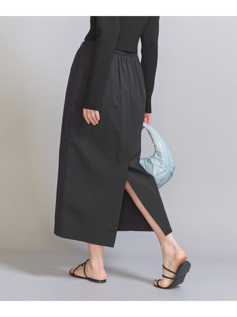ナイロン ドローストスカート BEAUTY&YOUTH UNITED ARROWS ビューティー＆ユース　ユナイテッドアローズ スカート ロング・マキシスカート ブラック ホワイト ブルー【送料無料】[Rakuten Fashion]のサムネイル