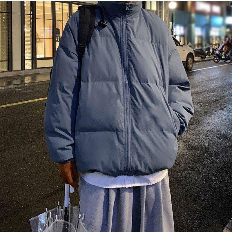 中綿ジャケット メンズ ダウン風コート 無地 ポケット付き 厚手 防風 防寒 暖かい ゆったり シンプル アウトドア おしゃれ