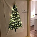 クリスマスシリーズ クリスマスツリー タペストリー 150X100cm LEDライト 電池式 壁掛けタペストリー 飾り布 クリスマスデコレーション インテリア ...