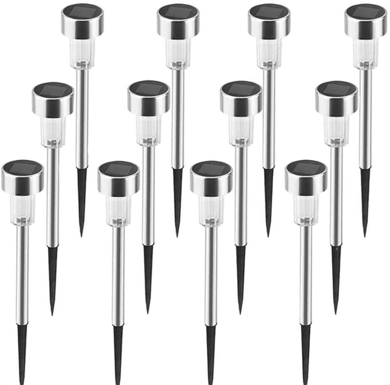 【12本セット】LEDガーデンライト ソーラーライト 埋め込み式 防水ライト 光センサーで夜間自動点灯ライト 防犯ライト ソーラー充電式 ガーデン 庭 芝生 公...
