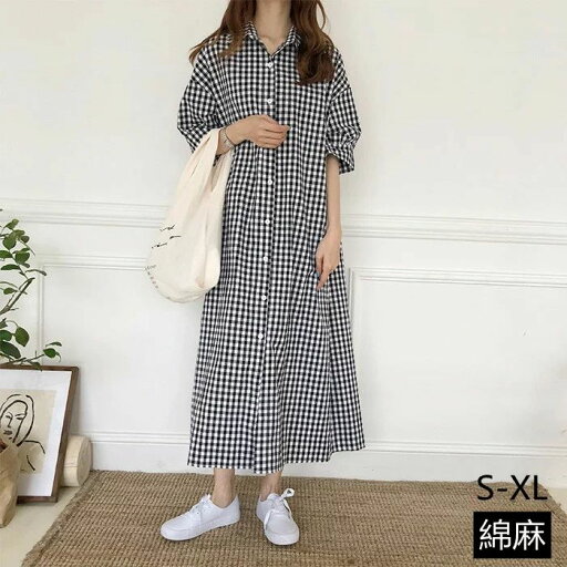 ワンピース レディース 夏 ロングワンピース 綿麻 大きいサイズ ギンガムチェック シャツワンピース 春 夏 秋 母の日 プレゼント ワンピース レディース 夏 ロングワンピース 綿麻 大きいサイズ ギンガムチェック シャツワンピース 春 夏 秋 母の日 プレゼント