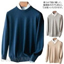 セーター メンズ 秋冬 クルーネック Vネック 韓国ファッション ゆったり 無地 ニット ウール おしゃれ トップス 暖かい 肌に優しい 柔らかい 長袖 ビジネ...
