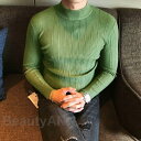 【2タイプ&色豊富展開】タイト ニット メンズ タートルニット タートルネック ハイネック ニット セーター プルオーバー トップス 細身 リブ 防寒 インナー...