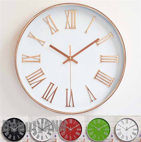 新生活 「12inch」 壁掛け時計 掛け時計 音がしない おしゃれ ウォールクロック クロック30cm 壁飾り 北欧 電池 静音 静か PVC ローマ数字 プ...
