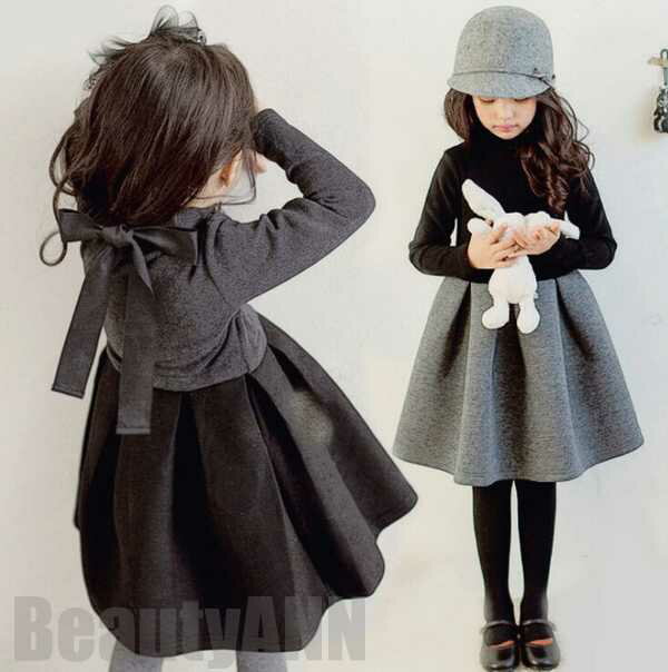 新生活 ワンピース 子供服 子供ドレス 黒 ブラック グレー お姫様ドレス 子ども 女の子 キッズワンピース dress 120/130/140/150cm 入...