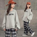 新生活 子供服 セットアップ パーカー 長袖 ジャージ グレー 2点セット キッズ 女子 上下セット 春秋 パーカーロングパンツ 登山着 スポーツウェア 可愛い...