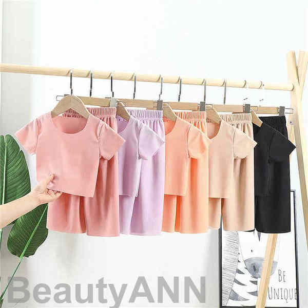 新生活 子供服 セットアップ キッズ 女の子 薄手 通気 2点セット 涼しい 半袖 パンツ シャツ+ズボン カジュアル パンツセット 春夏着 上下セット 小学生...