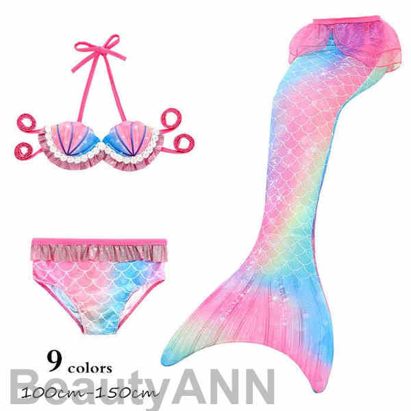 新生活 水着 子供水着 キッズ 人魚姫 なりきり ビキニ 3点セット セパレート 鱗模様 衣装 コスチューム お姫様水着 こども プリンセス水着 フリル リボン...